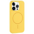 For iPhone 12 Pro Max Large Hole Camera MagSafe Liquid Silicone Full Coverage Phone Case(Creamy) - 1