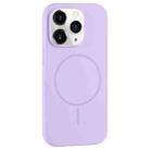 For iPhone 11 Pro Max Large Hole Camera MagSafe Liquid Silicone Full Coverage Phone Case(Purple) - 1