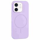 For iPhone 11 Large Hole Camera MagSafe Liquid Silicone Full Coverage Phone Case(Purple) - 1