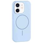 For iPhone 11 Large Hole Camera MagSafe Liquid Silicone Full Coverage Phone Case(Blue) - 1