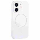 For iPhone 11 Large Hole Camera MagSafe Liquid Silicone Full Coverage Phone Case(White) - 1