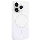 For iPhone 11 Pro Large Hole Camera MagSafe Liquid Silicone Full Coverage Phone Case(White) - 1