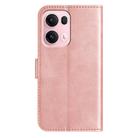 For OPPO Reno13 Pro Dual-Folded S-shape Leather Phone Case(Rose Gold) - 3