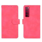 For Huawei nova 7 Pro 5G Solid Color Skin Feel Magnetic Buckle Horizontal Flip Calf Texture PU Leather Case with Holder & Card Slots & Wallet(Rose Red) - 2