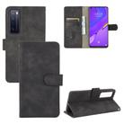 For Huawei nova 7 5G Solid Color Skin Feel Magnetic Buckle Horizontal Flip Calf Texture PU Leather Case with Holder & Card Slots & Wallet(Black) - 1