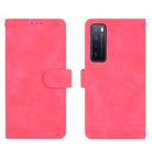 For Huawei nova 7 5G Solid Color Skin Feel Magnetic Buckle Horizontal Flip Calf Texture PU Leather Case with Holder & Card Slots & Wallet(Rose Red) - 2