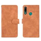 For Huawei P smart Z / Y9 Prime (2019) Solid Color Skin Feel Magnetic Buckle Horizontal Flip Calf Texture PU Leather Case with Holder & Card Slots & Wallet(Brown) - 1