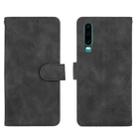 For Huawei P30 Solid Color Skin Feel Magnetic Buckle Horizontal Flip Calf Texture PU Leather Case with Holder & Card Slots & Wallet(Black) - 2