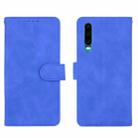 For Huawei P30 Solid Color Skin Feel Magnetic Buckle Horizontal Flip Calf Texture PU Leather Case with Holder & Card Slots & Wallet(Blue) - 2