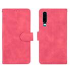 For Huawei P30 Solid Color Skin Feel Magnetic Buckle Horizontal Flip Calf Texture PU Leather Case with Holder & Card Slots & Wallet(Rose Red) - 2