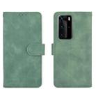 For Huawei P40 Pro Solid Color Skin Feel Magnetic Buckle Horizontal Flip Calf Texture PU Leather Case with Holder & Card Slots & Wallet(Green) - 2