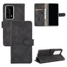 For Huawei P40 Pro+ Solid Color Skin Feel Magnetic Buckle Horizontal Flip Calf Texture PU Leather Case with Holder & Card Slots & Wallet(Black) - 1