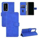 For Huawei P40 Pro+ Solid Color Skin Feel Magnetic Buckle Horizontal Flip Calf Texture PU Leather Case with Holder & Card Slots & Wallet(Blue) - 1