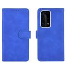 For Huawei P40 Pro+ Solid Color Skin Feel Magnetic Buckle Horizontal Flip Calf Texture PU Leather Case with Holder & Card Slots & Wallet(Blue) - 1