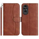 For Honor 200 Pro Dual-Folded S-shape Leather Phone Case(Coffee) - 1