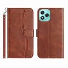 For Honor 400 Lite Global Dual-Folded S-shape Leather Phone Case(Coffee) - 1