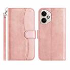 For Honor 400 Global Dual-Folded S-shape Leather Phone Case(Rose Gold) - 1