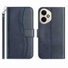 For Honor 400 Global Dual-Folded S-shape Leather Phone Case(Navy Blue) - 1