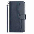 For Honor 400 Global Dual-Folded S-shape Leather Phone Case(Navy Blue) - 2