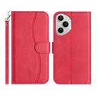 For Honor 400 Pro Global Dual-Folded S-shape Leather Phone Case(Rose Red) - 1