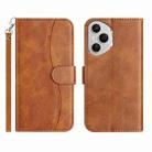 For Honor 400 Pro Global Dual-Folded S-shape Leather Phone Case(Brown) - 1