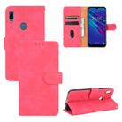 For Huawei Y6 (2019) / Honor Y6s Solid Color Skin Feel Magnetic Buckle Horizontal Flip Calf Texture PU Leather Case with Holder & Card Slots & Wallet(Rose Red) - 1