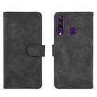 For Huawei Y6p Solid Color Skin Feel Magnetic Buckle Horizontal Flip Calf Texture PU Leather Case with Holder & Card Slots & Wallet(Black) - 2