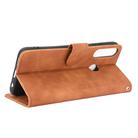 For Huawei Y6p Solid Color Skin Feel Magnetic Buckle Horizontal Flip Calf Texture PU Leather Case with Holder & Card Slots & Wallet(Brown) - 3