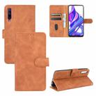 For Huawei Honor 9X Pro / Y9s Solid Color Skin Feel Magnetic Buckle Horizontal Flip Calf Texture PU Leather Case with Holder & Card Slots & Wallet(Brown) - 1