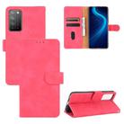 For Huawei Honor X10 5G Solid Color Skin Feel Magnetic Buckle Horizontal Flip Calf Texture PU Leather Case with Holder & Card Slots & Wallet(Rose Red) - 1