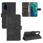 For Huawei Honor View30 / View30 Pro Solid Color Skin Feel Magnetic Buckle Horizontal Flip Calf Texture PU Leather Case with Holder & Card Slots & Wallet(Black) - 1