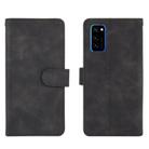 For Huawei Honor View30 / View30 Pro Solid Color Skin Feel Magnetic Buckle Horizontal Flip Calf Texture PU Leather Case with Holder & Card Slots & Wallet(Black) - 1