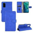 For Huawei Honor View30 / View30 Pro Solid Color Skin Feel Magnetic Buckle Horizontal Flip Calf Texture PU Leather Case with Holder & Card Slots & Wallet(Blue) - 1