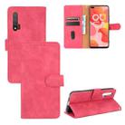 For Huawei nova 6 5G Solid Color Skin Feel Magnetic Buckle Horizontal Flip Calf Texture PU Leather Case with Holder & Card Slots & Wallet(Rose Red) - 1