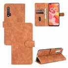 For Huawei nova 6 5G Solid Color Skin Feel Magnetic Buckle Horizontal Flip Calf Texture PU Leather Case with Holder & Card Slots & Wallet(Brown) - 1