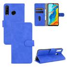 For Huawei P30 Lite / nova 4e Solid Color Skin Feel Magnetic Buckle Horizontal Flip Calf Texture PU Leather Case with Holder & Card Slots & Wallet(Blue) - 1