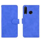 For Huawei P30 Lite / nova 4e Solid Color Skin Feel Magnetic Buckle Horizontal Flip Calf Texture PU Leather Case with Holder & Card Slots & Wallet(Blue) - 2