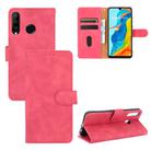 For Huawei P30 Lite / nova 4e Solid Color Skin Feel Magnetic Buckle Horizontal Flip Calf Texture PU Leather Case with Holder & Card Slots & Wallet(Rose Red) - 1