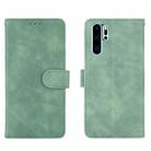 For Huawei P30 Pro Solid Color Skin Feel Magnetic Buckle Horizontal Flip Calf Texture PU Leather Case with Holder & Card Slots & Wallet(Green) - 2