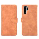 For Huawei P30 Pro Solid Color Skin Feel Magnetic Buckle Horizontal Flip Calf Texture PU Leather Case with Holder & Card Slots & Wallet(Brown) - 2