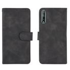 For Huawei Y8p / Enjoy 10s Solid Color Skin Feel Magnetic Buckle Horizontal Flip Calf Texture PU Leather Case with Holder & Card Slots & Wallet(Black) - 1