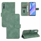 For Huawei Y8p / Enjoy 10s Solid Color Skin Feel Magnetic Buckle Horizontal Flip Calf Texture PU Leather Case with Holder & Card Slots & Wallet(Green) - 1