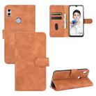 For Huawei Honor 10 Lite / P smart (2019) Solid Color Skin Feel Magnetic Buckle Horizontal Flip Calf Texture PU Leather Case with Holder & Card Slots & Wallet(Brown) - 1