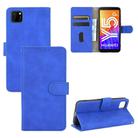 For Huawei Y5p / Honor 9S Solid Color Skin Feel Magnetic Buckle Horizontal Flip Calf Texture PU Leather Case with Holder & Card Slots & Wallet(Blue) - 1