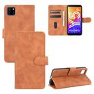 For Huawei Y5p / Honor 9S Solid Color Skin Feel Magnetic Buckle Horizontal Flip Calf Texture PU Leather Case with Holder & Card Slots & Wallet(Brown) - 1