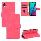 For Huawei Honor 8S / Y5 (2019) Solid Color Skin Feel Magnetic Buckle Horizontal Flip Calf Texture PU Leather Case with Holder & Card Slots & Wallet(Rose Red) - 1