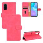 For Huawei Honor 30 Youth Solid Color Skin Feel Magnetic Buckle Horizontal Flip Calf Texture PU Leather Case with Holder & Card Slots & Wallet(Rose Red) - 1