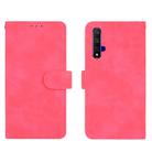 For Huawei Honor 20 / nova 5T Solid Color Skin Feel Magnetic Buckle Horizontal Flip Calf Texture PU Leather Case with Holder & Card Slots & Wallet(Rose Red) - 2