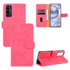 For Huawei Honor 30 Solid Color Skin Feel Magnetic Buckle Horizontal Flip Calf Texture PU Leather Case with Holder & Card Slots & Wallet(Rose Red) - 1