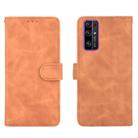 For Huawei Honor 30 Solid Color Skin Feel Magnetic Buckle Horizontal Flip Calf Texture PU Leather Case with Holder & Card Slots & Wallet(Brown) - 2